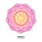 Mandala flower vector drawing. Ethnic colorful decorative element.