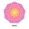 Mandala flower vector drawing. Ethnic colorful decorative element.