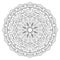 Mandala frame line vector. A symmetrical monochrome round ornament