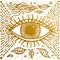 Mandala golden third eye drawing art illustration design painting