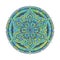 Mandala. Green blue oriental decorative flower pattern