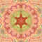 Mandala Meditative Asian style arabesque in pink and orange pale colors