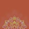 mandala ornamental neon brush stoke abstract art on plain orange background meditation chakra