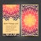 Mandala retro business cards set. Vector