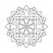 Mandala, a sacred ritual symbol. Coloring book for adult. Hand drawn mandala pattern. Vector abstract black and white motif