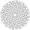 Mandala in the shape of a flower, contour coloring page with ornate petals