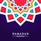 Mandala star geometrical pattern with simple pop color and 3D paper cut style ramdan mubarak