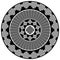 Mandala style Celtic style endless knot symbols in white and black inspired by Irish St Patrick`s Day