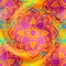 Mandala symbols pattern on orange blur background