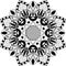 Mandala, zentangle inspired illustration, black and white