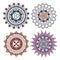 Mandalas colors boho style set