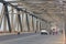 Mandalay, Myanmar - Feb 18,2018 : Irrawaddy Bridge Yadanabon or Ayeyarwady Bridge with vehicle traffic on the bridge