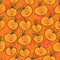 Mandarin orange cartoon seamless pattern