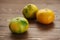 mandarin satsuma orange on wood table