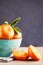 Mandarin or Tangerine Fruits in Blue Bowl
