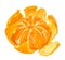 Mandarin white isolated background