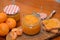 Mandarine marmalade homemade in glass