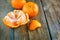 Mandarines. Group of orange tangerines.