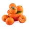 Mandarins tangerines composition in orange cup on white