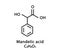 Mandelic acid molecular structure. Mandelic acid skeletal chemical formula. Chemical molecular formula vector