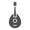 Mandolin glyph icon, musical and string, guitar sign, vector graphics, a solid pattern on a white background.