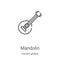 mandolin icon vector from ancient greece collection. Thin line mandolin outline icon vector illustration. Linear symbol for use on