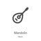 mandolin icon vector from music collection. Thin line mandolin outline icon vector illustration. Linear symbol for use on web and