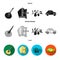 Mandolin, papa, olive, retro auto.Italy country set collection icons in black, flat, monochrome style vector symbol