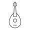 Mandolin thin line icon, musical and string, guitar sign, vector graphics, a linear pattern on a white background.