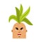 Mandrake root angry emoji. Evil Legendary mystical plant in form