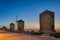 Mandraki Harbour windmills on the Island of Rhodes Greece.