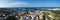 Mandraki port of Rhodes city harbor aerial panoramic view in Rhodes island in Greece