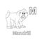 Mandrill Alphabet ABC Isolated Coloring Page M