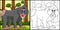 Mandrill Animal Coloring Page Colored Illustration