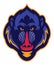 Mandrill monkey head mascot