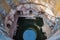 Mandu India, afghan ruins of islam kingdom, mosque monument and muslim tomb. Architectural details, step well for water.