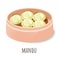 Mandu or mandoo, steamed or boiled Korean dumpling