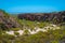 Mandu Mandu Gorge with dry river bed during dry season leading towards Indian Ocean at Cape Range National Park Australia