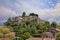 Mane, Forcalquier, Alpes de Haute Provence, France: landscape of the village with the ancient Citadelle, medieval castle on the