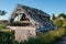 Manea, Cambridgeshire / UK - June 04 2020: Disused and vandalised chalet bungalows