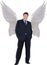 Maneger with wings distinguished person standing with angel wings