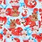 Maneki Neko happy big fish seamless pattern