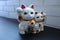 Maneki neko Japanese lucky cat figures