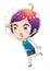 Manga kawaii chibi female office worker illustration woman finds something