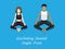 Manga Style Cartoon Yoga Reclining Bound Angle Pose