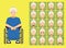 Manga Style Wheelchair Patient Old Woman Cartoon Character Emotions