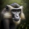 Mangabey Monkey At Rainforest. Generative AI