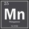 Manganese chemical element, dark square symbol