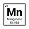Manganese element chemical icon chemistry symbol. Manganese periodic table symbol