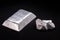 Manganese nugget and ingot, metal used in the manufacture of metal alloys, in the production of steel, or in copper, zinc,